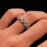 Handmade Rose Gold Flower Women's Wedding Band