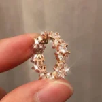 Handmade Rose Gold Flower Women's Wedding Band