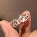Handmade Rose Gold Flower Women's Wedding Band