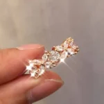 Handmade Rose Gold Flower Women's Wedding Band