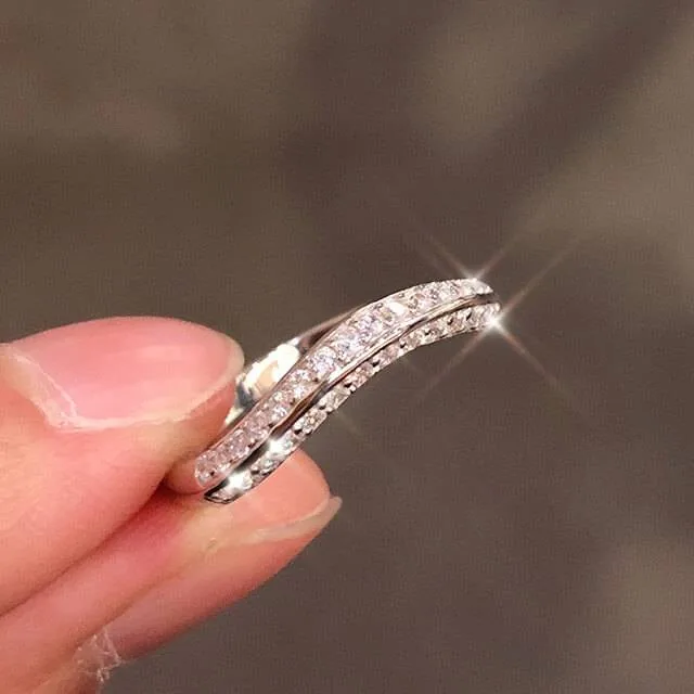 Handmade Curved 925 Sterling Silver Wedding Band