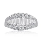 Handmade Emerald Cut Sterling Silver Wedding Band