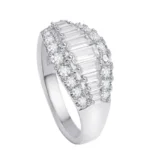 Handmade Emerald Cut Sterling Silver Wedding Band