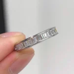 Handmade Emerald Cut Channel Set Band Ring