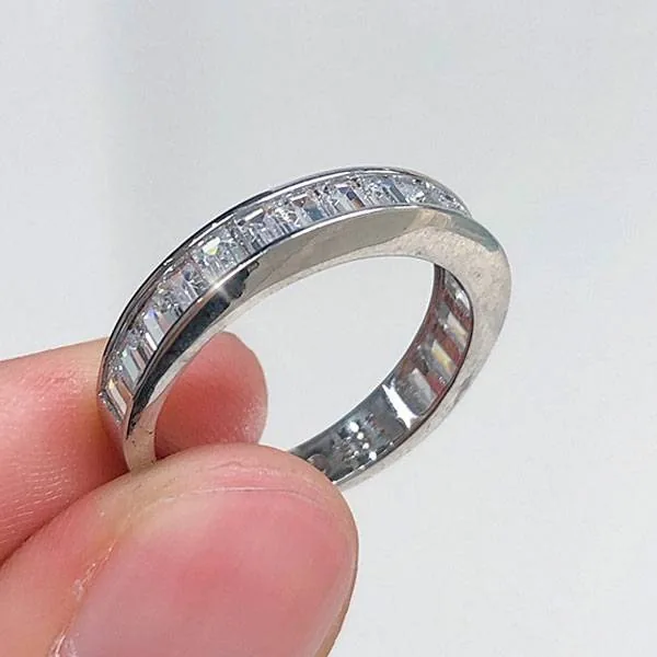 Handmade Emerald Cut Channel Set Band Ring