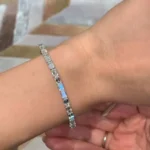 Handmade 10ct Lab-created Diamond Beautiful Emerald Cut Tennis Bracelet