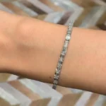 Handmade 10ct Lab-created Diamond Beautiful Emerald Cut Tennis Bracelet