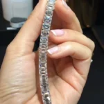 Handmade Emerald Cut Lab-created Diamond Timeless Tennis Bracelet