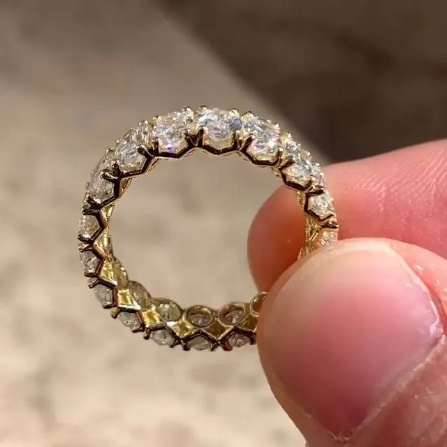 Handmade Oval Cut Eternity Band Wedding Anniversary Ring