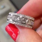 Handmade Round Cut Eternity Band Wedding Anniversary Ring