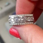 Handmade Round Cut Eternity Band Wedding Anniversary Ring