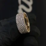 Handmade Micro Pave White Sapphire Ring Eternity Band