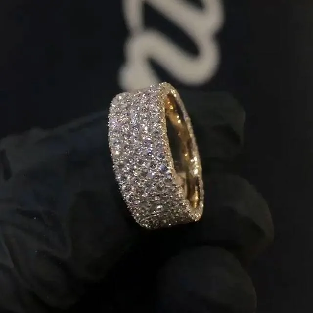 Handmade Micro Pave White Sapphire Ring Eternity Band