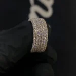 Handmade Micro Pave White Sapphire Ring Eternity Band