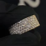 Handmade Micro Pave White Sapphire Ring Eternity Band