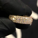 Handmade Micro Pave Setting White Sapphire Ring Eternity Band