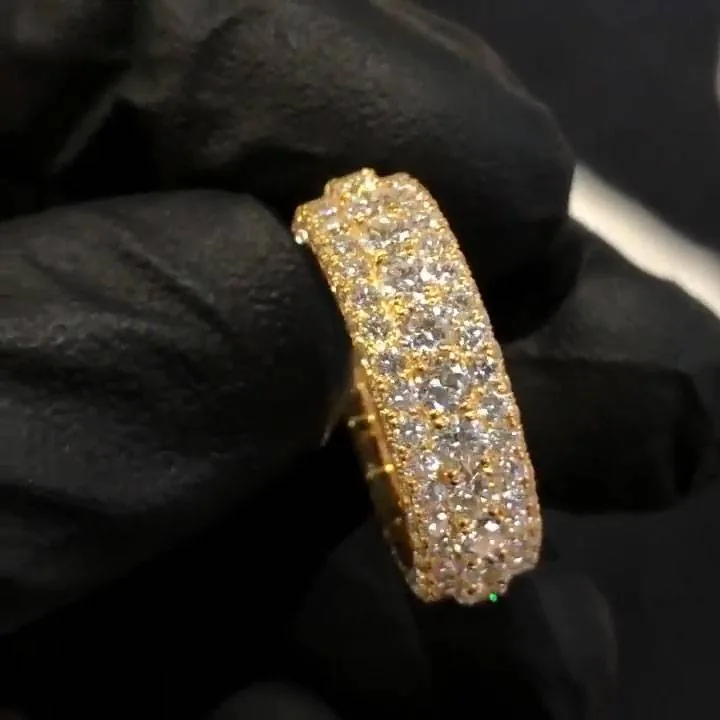 Handmade Micro Pave Setting White Sapphire Ring Eternity Band