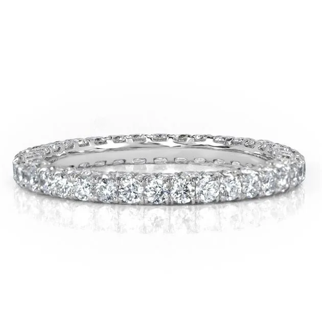 Handmade Eternity Created White Sapphire Wedding Band