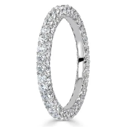 Handmade Eternity Created White Sapphire Wedding Band