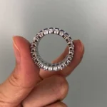 Handmade Sapphire Radiant Cut Eternity Band Ring