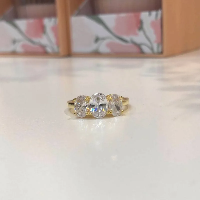 Handmade 3-stone Under Halo Wedding Band