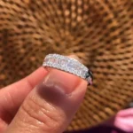 Handmade 7ct Baguette & Round Diamond Anniversary Band