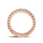 Handmade 4.5 CT Double Rows Round Briliant Cut Wedding Eternity Band In Rose Gold