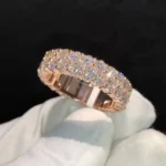 Handmade 4.5 CT Double Rows Round Briliant Cut Wedding Eternity Band In Rose Gold
