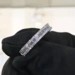Handmade 2.35CT Emerald&Round Briiliant Cut Diamond Eternity