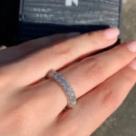 Handmade Stunning 10ct Four Rows Round Brilliant Diamond Eternity Band