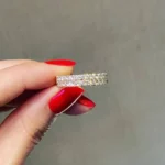 Handmade 1.95ct Half Double Rows Brilliant Cut Anniversary Eternity Band