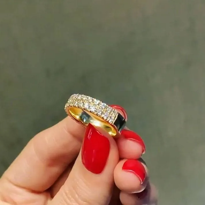 Handmade 1.95ct Half Double Rows Brilliant Cut Anniversary Eternity Band