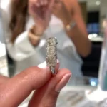 Handmade 5-stone Half Eternity Cushion Cut Wedding Band