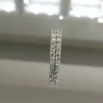 Handmade 4.5 CT Double Rows Round Briliant Cut Wedding Band in Silver