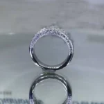 Handmade 1.75CT Round&Princess Cut Sterling Silver Wedding Band