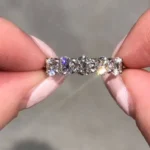 Handmade 2.5CT Five-stone Round Brilliant Cut Wedding Anniversary Band