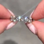 Handmade 2.5CT Five-stone Round Brilliant Cut Wedding Anniversary Band