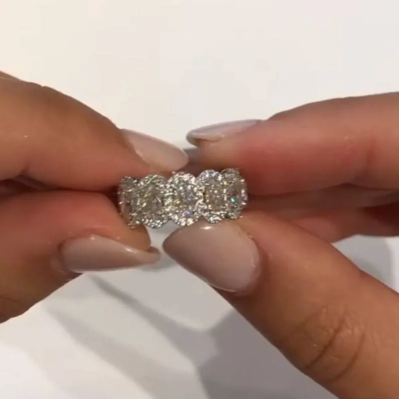 Handmade 1.65 CT Half Oval Cut Wedding Anniversary Band