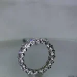 Handmade Asscher Cut Sterling Silver Anniversary Band