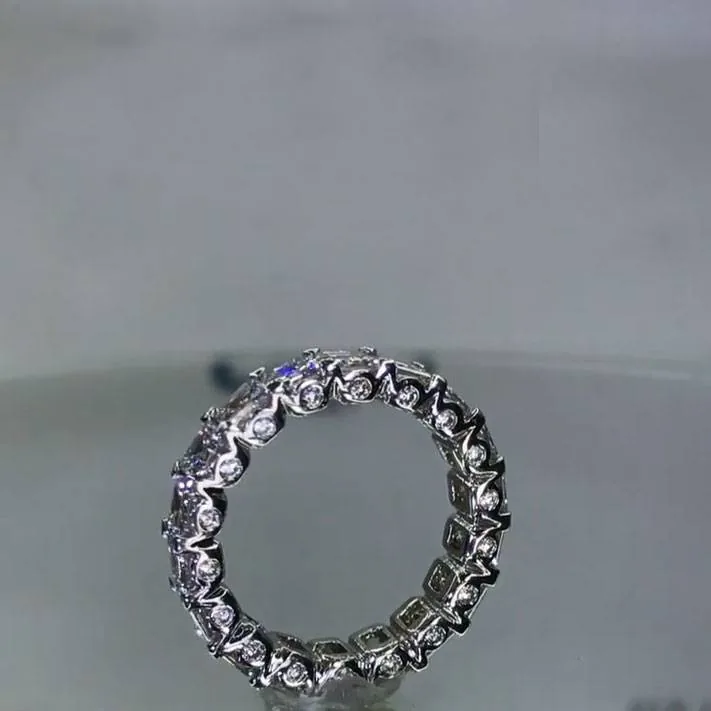 Handmade Asscher Cut Sterling Silver Anniversary Band
