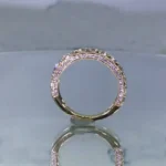 Handmade Yellow Gold Tone Wedding Anniversary Band