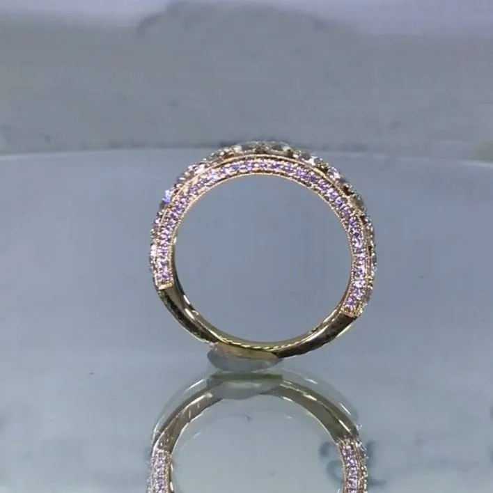 Handmade Yellow Gold Tone Wedding Anniversary Band