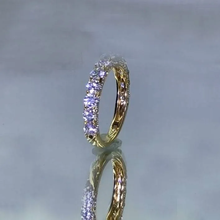 Handmade Yellow Gold Tone Wedding Anniversary Band