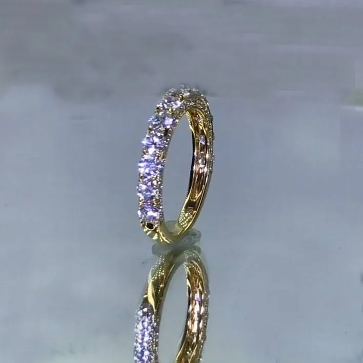 Handmade Yellow Gold Tone Wedding Anniversary Band
