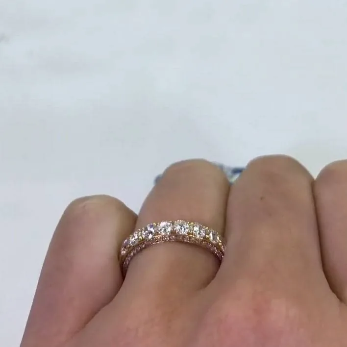 Handmade Yellow Gold Tone Wedding Anniversary Band