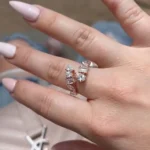 Fashion Multi-Diamond Open Ring Wedding Anniversary Band