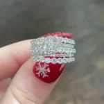Handmade Multi-Rows Round Sapphire Pave Setting Ring