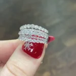 Handmade Multi-Rows Round Sapphire Pave Setting Ring