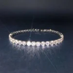 Handmade 4mm Round Brilliant Diamond Tennis Chain Bracelet