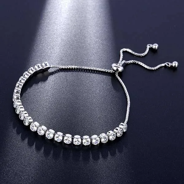 Fashion White Sapphire Adjustable Bracelet